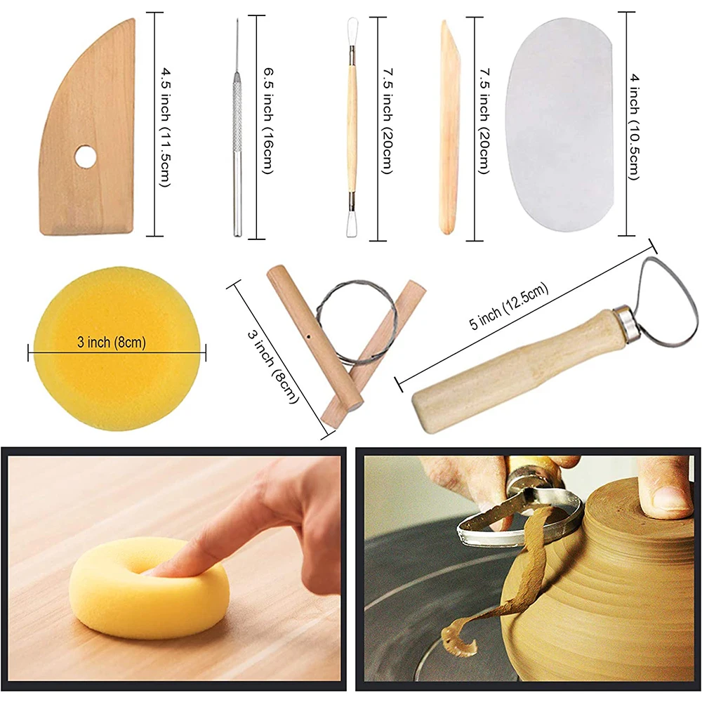 Pottery Sculpting Tools Set Ceramic Detail Texture Shaping Blade Clay Modeling Stainless Steel Tool Kit Carving Hole Punch