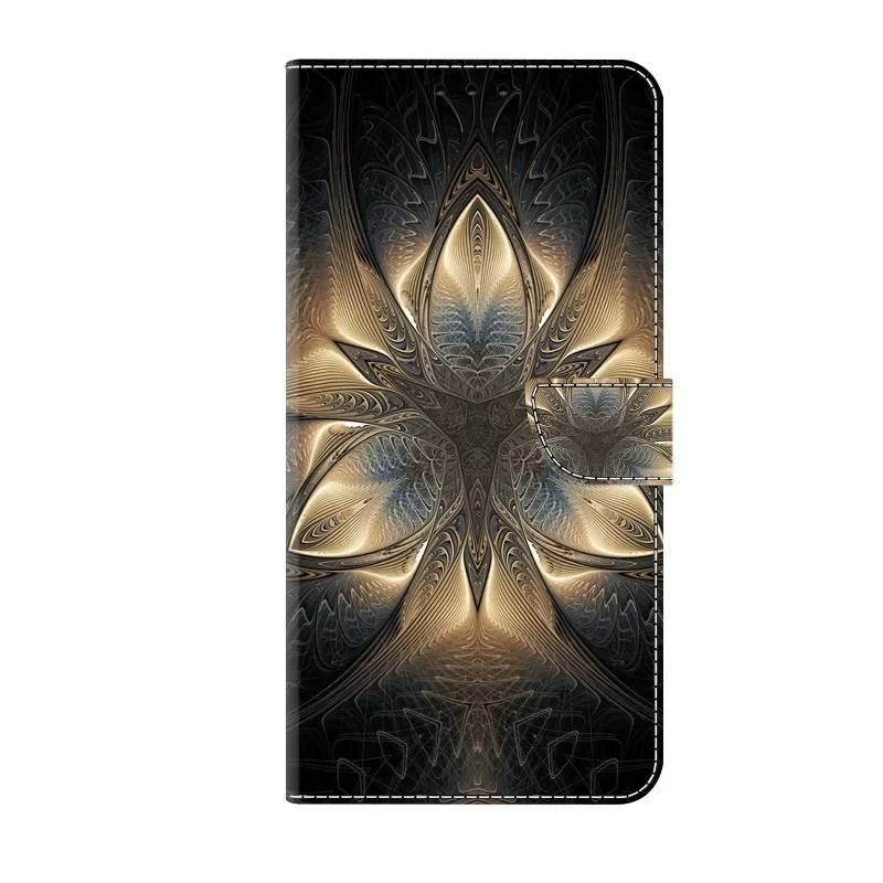 Premium Painted Wallet Flip Stand Phone Case - Elegant Book Cover Design