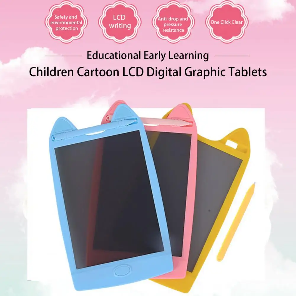 Writing Tablet Kid Eye-protection Early Education Toy 8.5 Inch Cartoon LCD Transparent Electronic Graffiti Board School Supplies