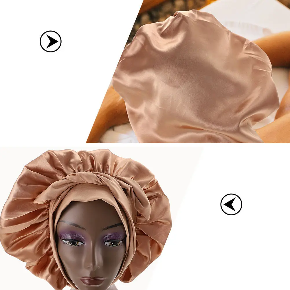다용도 새틴 보닛 헤어 케어 여성용 탄성 수면 모자 편안한 헤어 보호 샤워 목욕용