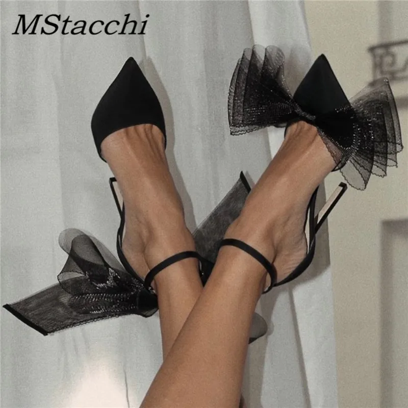 Big Butterfly-Knot Sandals Woman Summer High Heels Women Pumps Pointed Designer Shoes Mary Janes Sexy Stiletto Wedding Shoe women sandals women high heels pumps