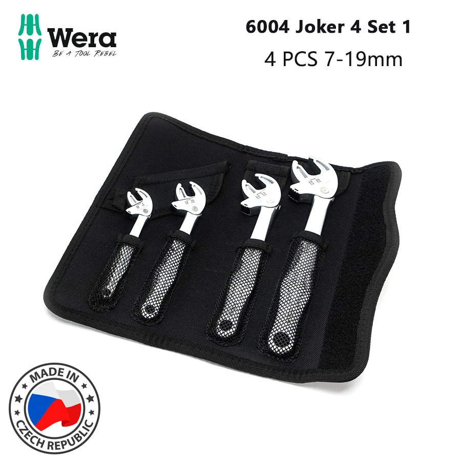 WERA 6004 Joker 4 PCS Adjustable Wrench Set With Tool Bag Muti