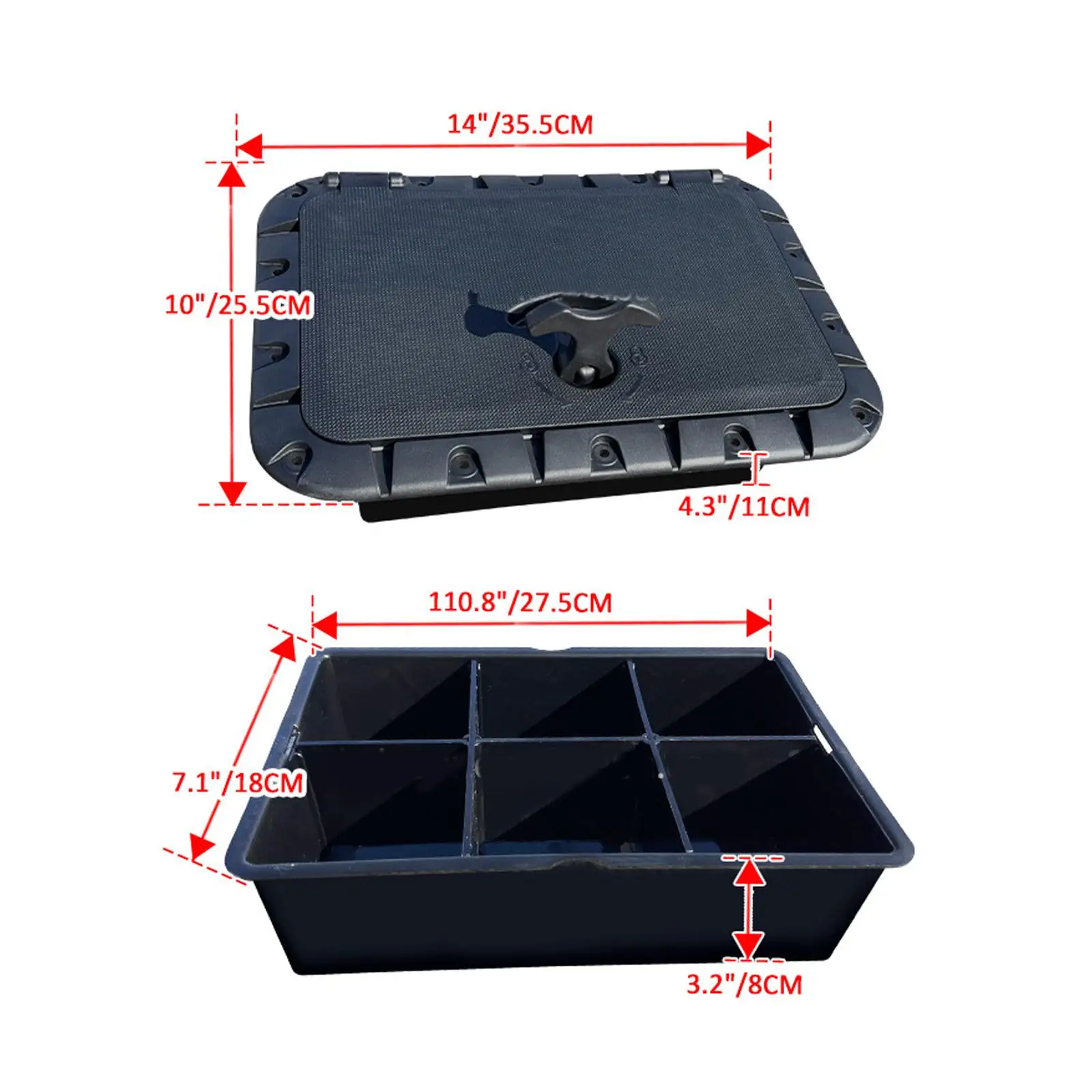 Marine Boat Deck Hatch Lid Nylon Lure Box Case Waterproof Accessory for RV Yacht Pleasure Boat Storage