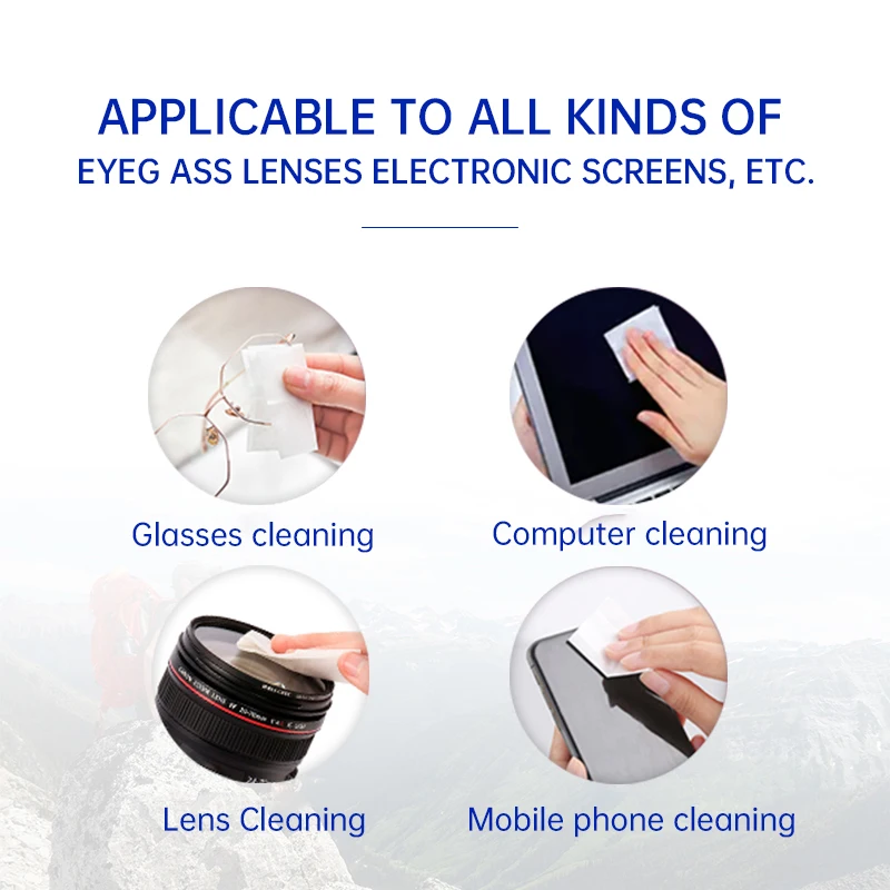 100pcs or10pcs-Count Disposable Glasses Cleaning Wipes, for Glasses, Screens, and Lenses 3