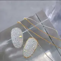 1M/Pack 0.8mm Gold Silver Nail Bead Chain Charm Ellipse Stone Nail Art Decorations Giltter Metal Steel Ball Jewelry Accessory 2