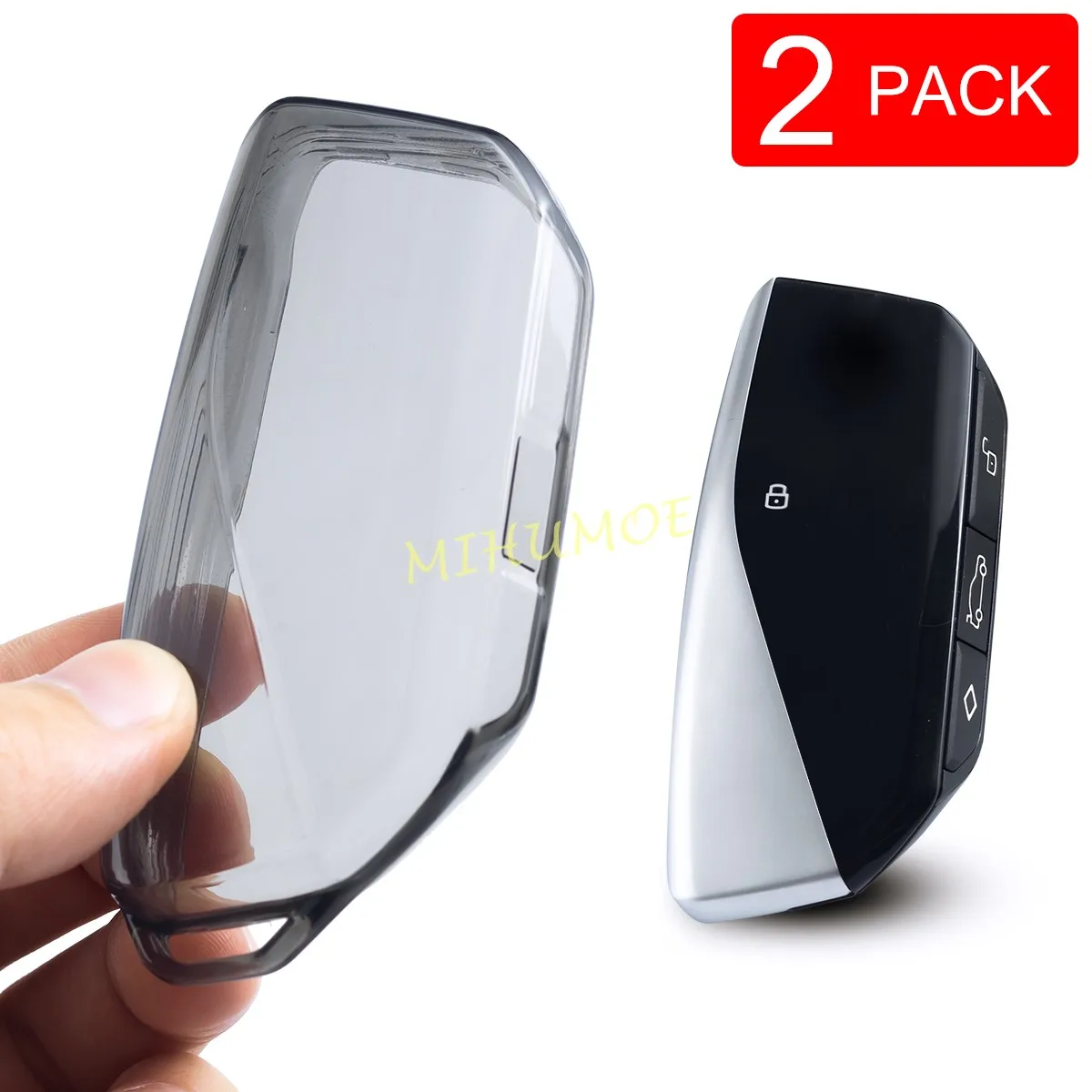 2x Schwarz/Klar Transparente Autoschlüssel-Schutzhülle für BMW 5er 7er Serie i5 i7 X1 X2 X5 X6 X7 IX XM Zubehör