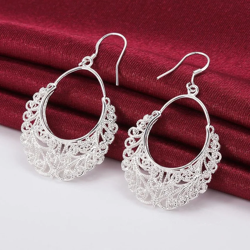 Fine charm 925 sterling Silver vintage earrings for women luxury designer Jewelry wedding birthday present Christmas Gifts - 2