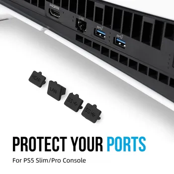 Nuovi accessori da gioco di arrivo per PS5 Pro/Slim Kit antipolvere per PS5 Slim/Pro Accessori Console di gioco Set di tappi antipolvere in silicone