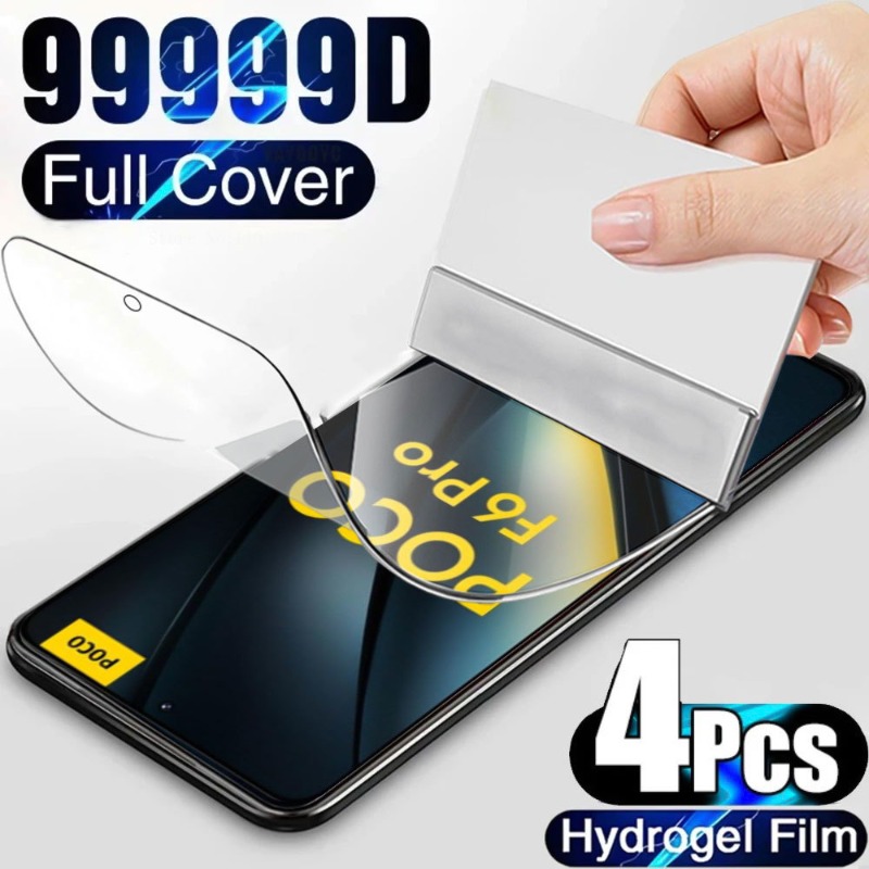 4Pcs Hydrogel Film For POCO F6 Pro X6 Neo M6 X4 X5 M3 M4 5G X3 NFC M5 M5S F4 X4 GT C40 C65 F5 Screen Protector Protective Film