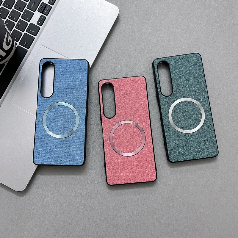 Fabric Cloth Texture Magnetic Phone Case - Shockproof with Magsafe Charging Compatibility