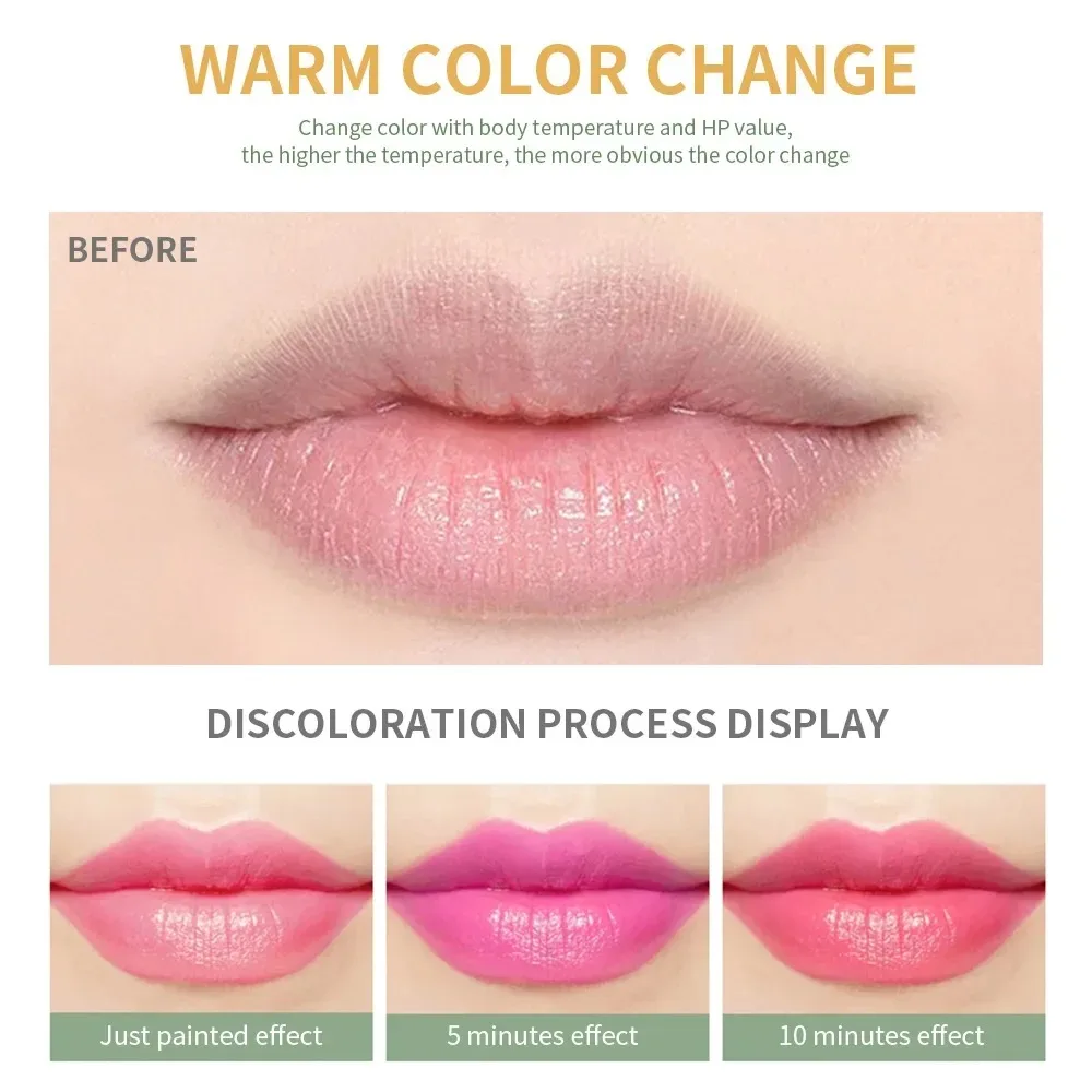 Aloe Vera Temperature Color Change Lipstick Moisturizing Lip Balm Long Lasting Waterproof Nourishing Lip Korean Makeup Cosmetics 4