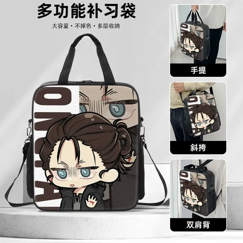 Attack On Titan Anime-Inspired Mikasa & Levi Canvas Crossbody Handbag with Large Capacity
