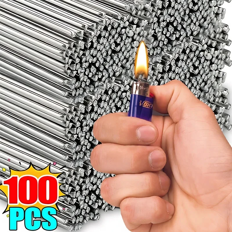 100/10Pcs Low Temperature Easy Melt Aluminum Universal Silver Welding Rod Cored Wire Rod Solder No Need Solder Powder Weld Bar