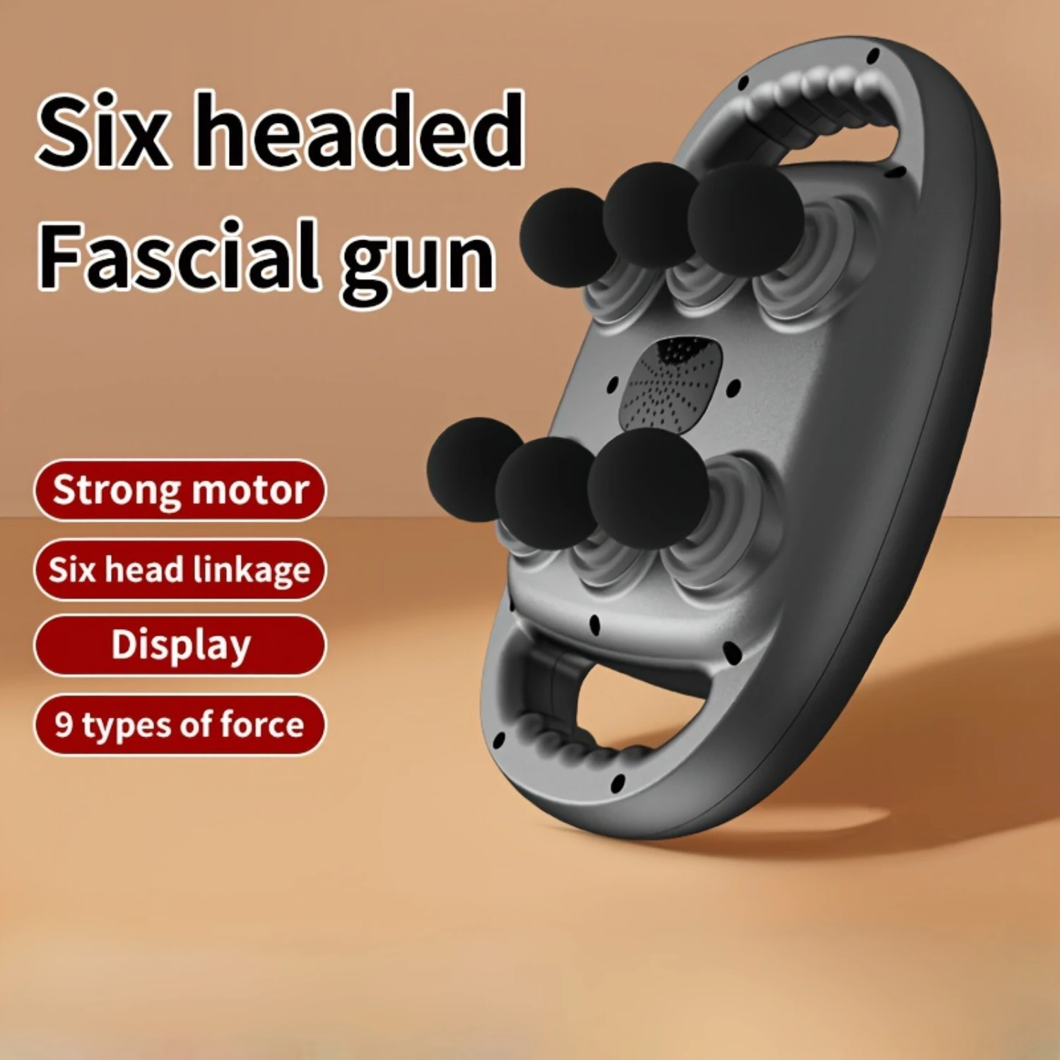 6-Head Lcd Fascia Gun-Usb Rechargeable, High-Frequency Vibration Massager For Full Body Muscle Relaxation, Ideal For Waist & B