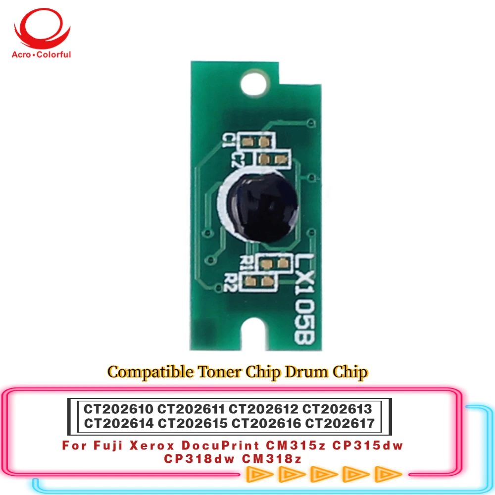 CT202610 CT202611 CT202612 CT202613 совместимый чип тонера для Xerox DocuPrint CM315z CP315dw CT202614 CT202615 CT202616