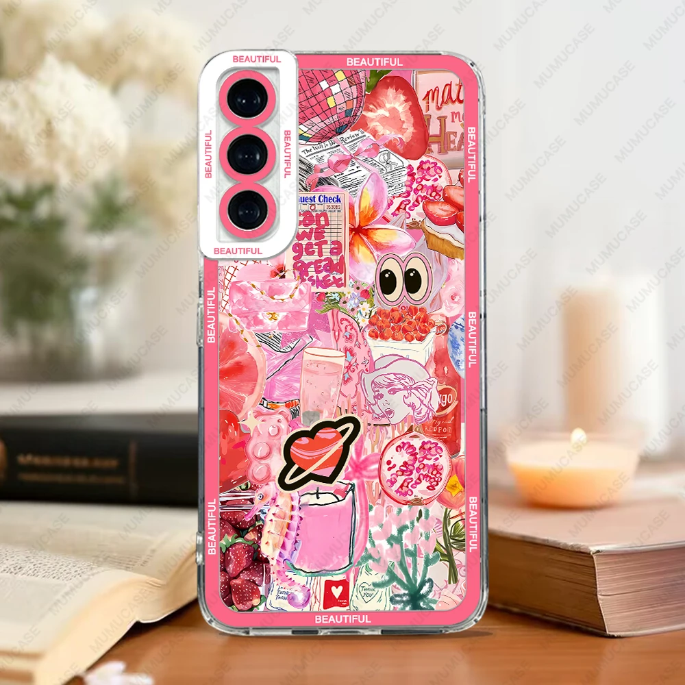 Cute Girl Style Sticker Soft TPU Phone Case Cover
