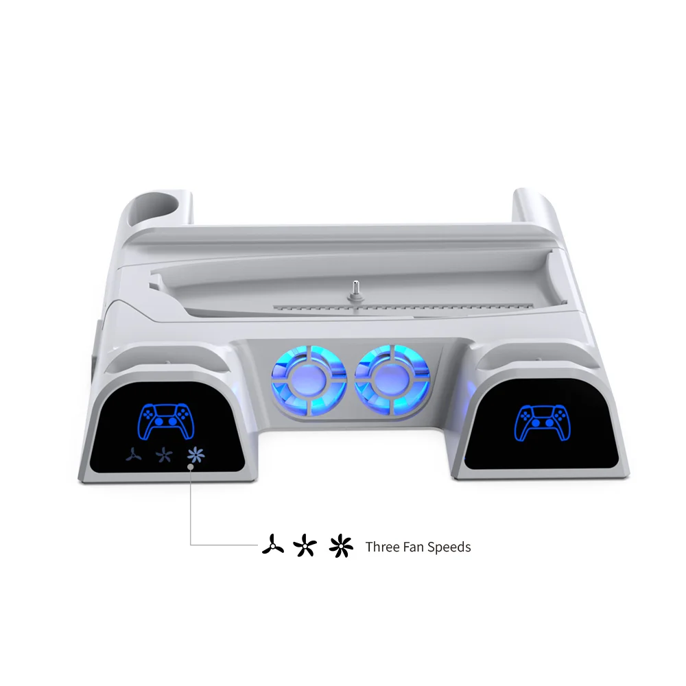 PS5 Pro 호스트용 수직 스탠드 P5 게임 컨트롤러 충전 및 디스크 보관 랙용 다기능 방열 베이스
