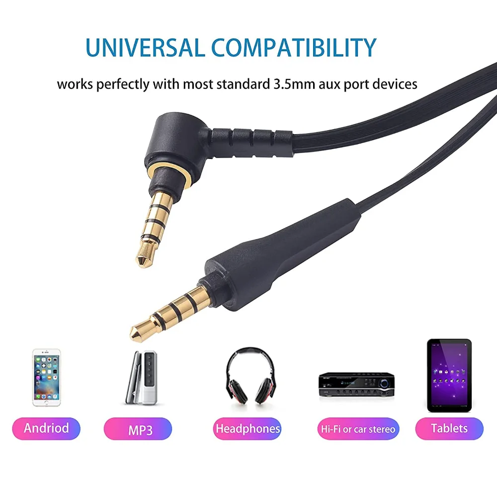OFC Replacement Aux Cable Extension Cord For Sony MDR-100A MDR-100AAP MDR-H600A MDR-100ABN MDR-1A MDR-1ABT MDR-1ADAC Headphones