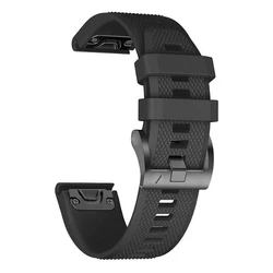 Quick Fit Silicone Strap - 22mm/26mm Adjustable Wristband Bracelet for QuickFit 26mm (Black)