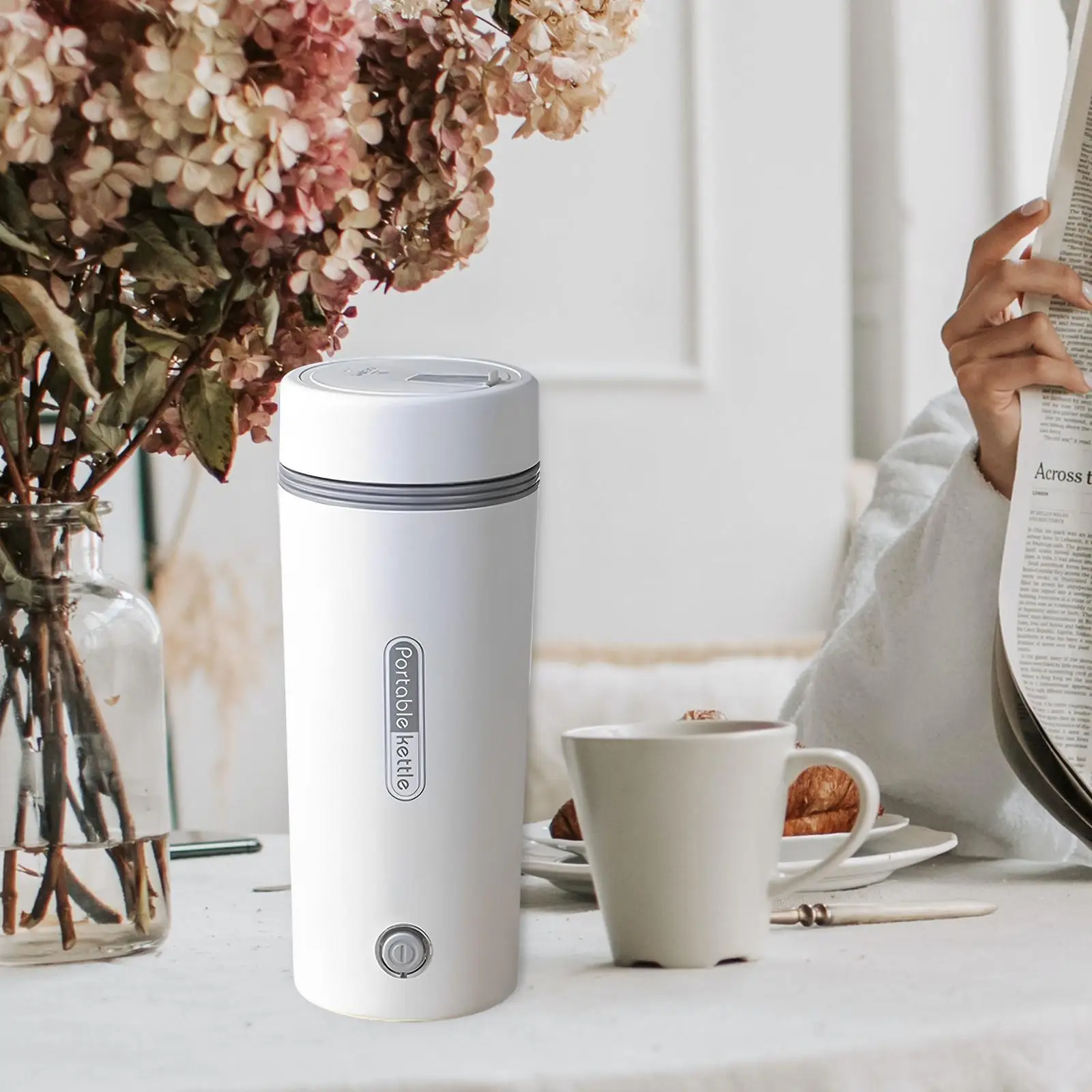 Portable Electric Heating Kettle Boil Dry Protection Auto Shut Off 350ml Tea Hot Water Kettle for Tea Milk Beverage Travel 2