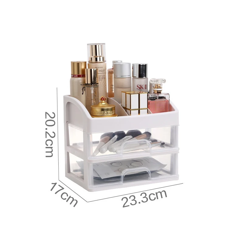 Plastic Makeup Storage Box Bathroom Cosmetic Organizer Desktop Make Up Jewelry Storage Case Sundries Table Cabinet Container 