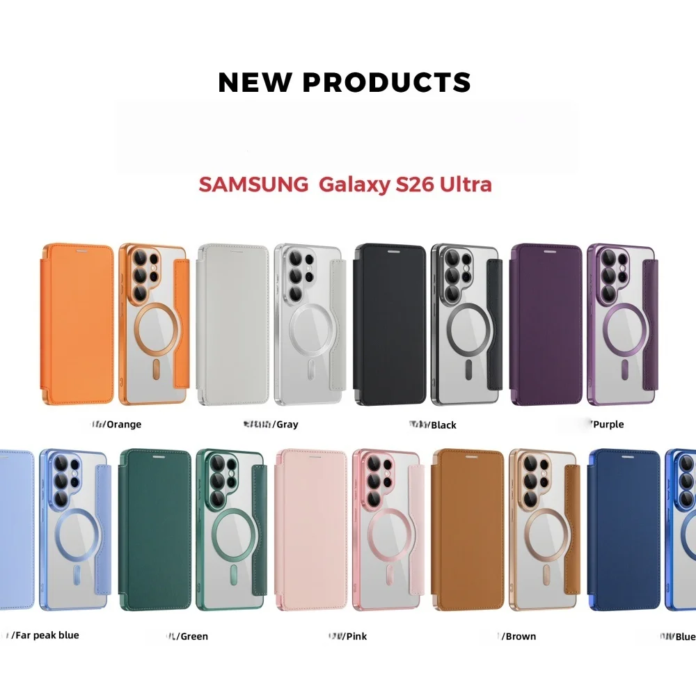 Leather Flip Phone Case for Samsung Galaxy S25 S26 Ultra Plus S25 FE Edge S24 S25 Ultra For Magsafe Card Wallet Mangnet Funda 6
