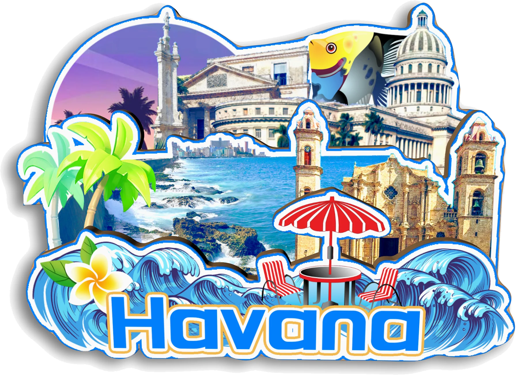 Havana Varadero Santiago Cayo Santa Maria Cuba Fridge Magnet Travel Souvenir Gift Handmade Decorative