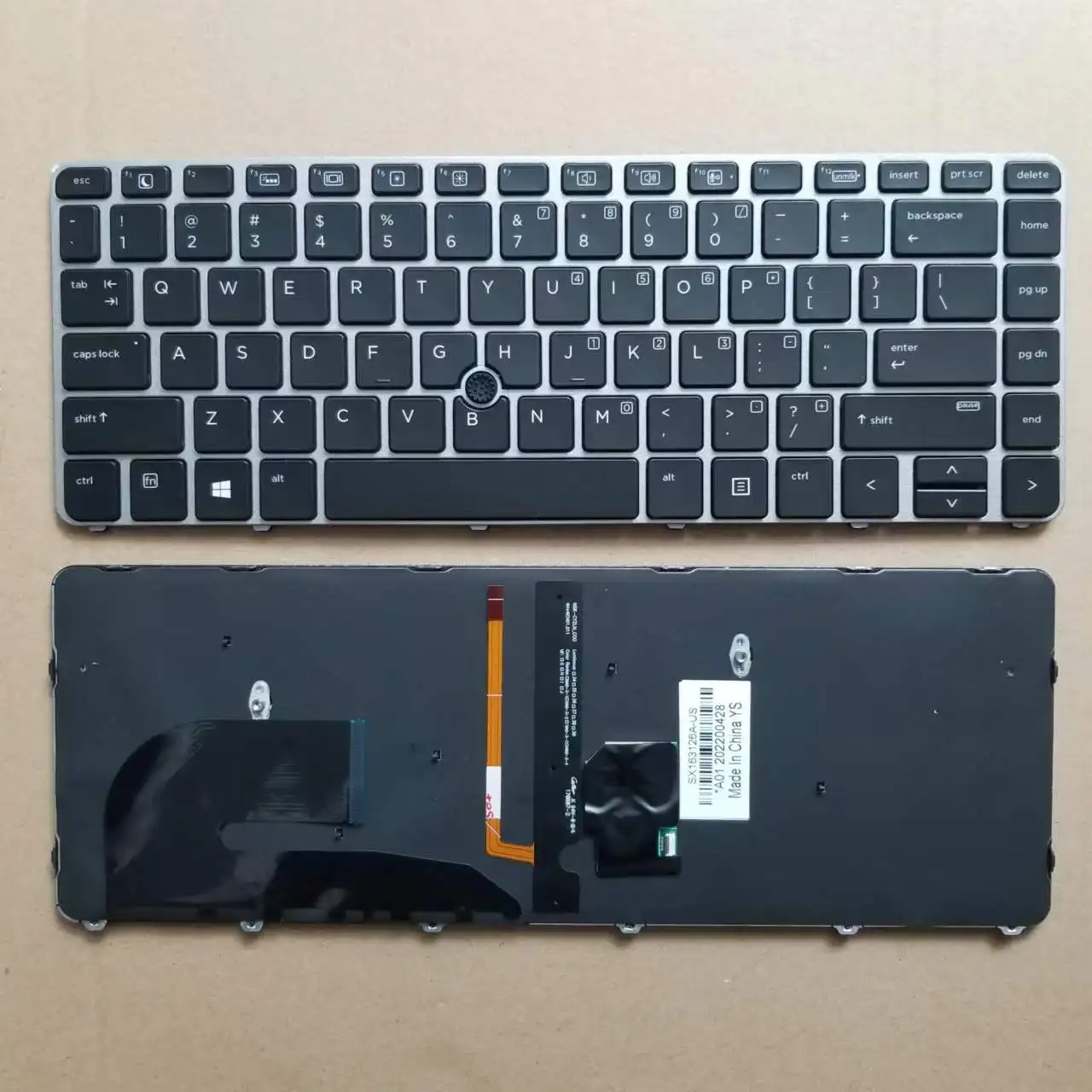 Replacement Backlit Keyboard For HP EliteBook 840/745 G3/G4 – US Layout, Silver Frame, P/N 901042-001, 903008-001