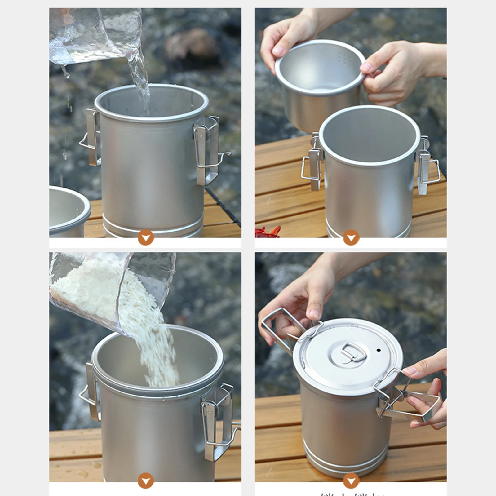 Multifunctional Cooker Steam Pot Stainless Steel Camping Cooking Supplies Tools For Camping Rice Soup Cooking Outdoor Cookware