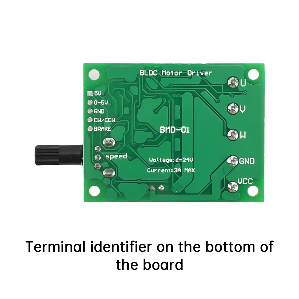 DC 6V-24V 12V Brushless Motor Driver Board BLDC Speed Controller 3 Phase Governor Hallless Switch Module