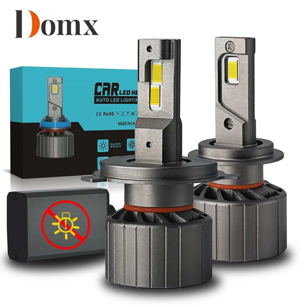 Светодиодная лампа Domx 4300 лм 8000K 9005 K 90W H7 H4 двойная медная трубка светодиодные