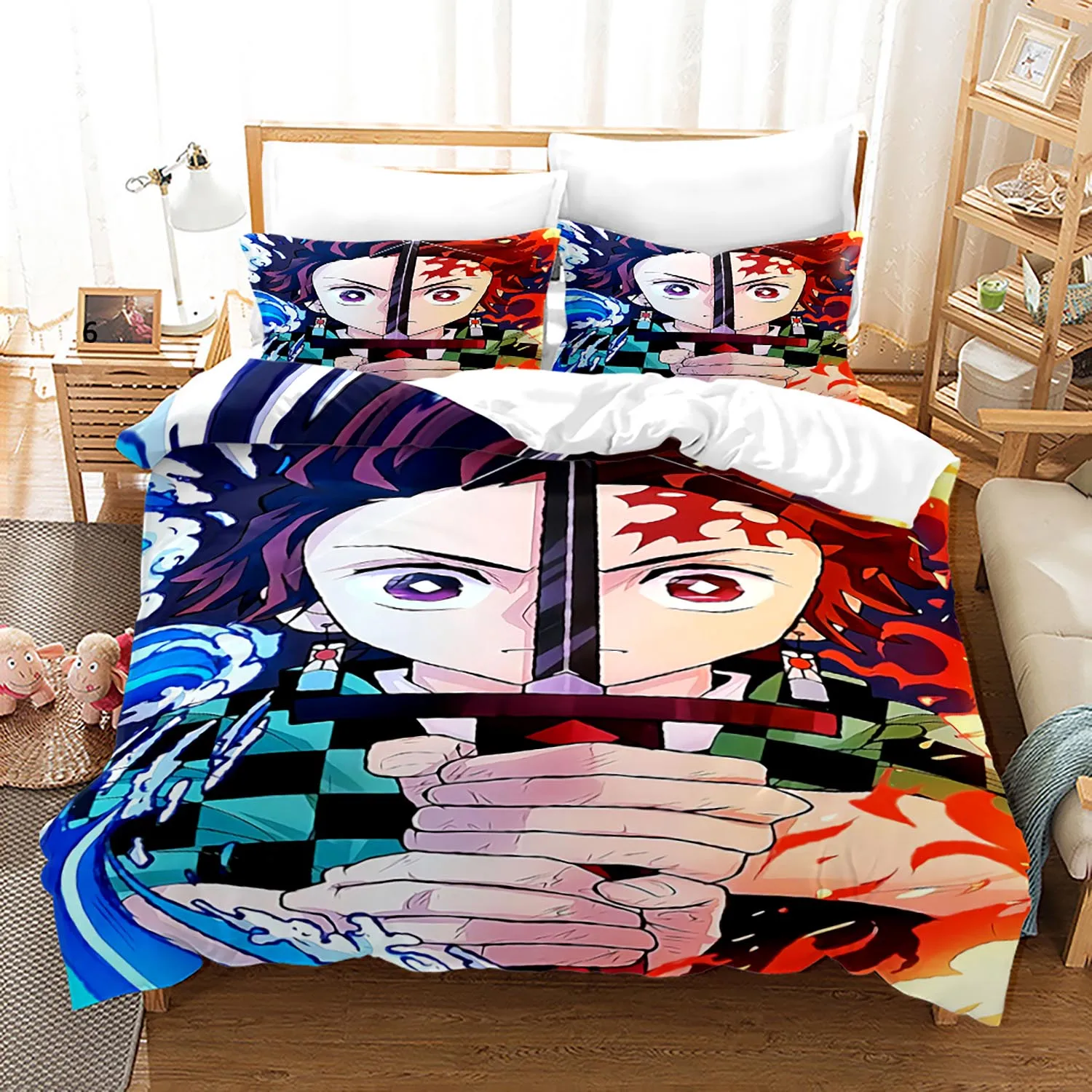 Bedding Sets hot Demon Slayer Bedding Set Single Twin Full Queen King Size Demon Slayer Bed Set Children Kid Bedroom Duvetcover Sets 3D Print 020 christmas bedding