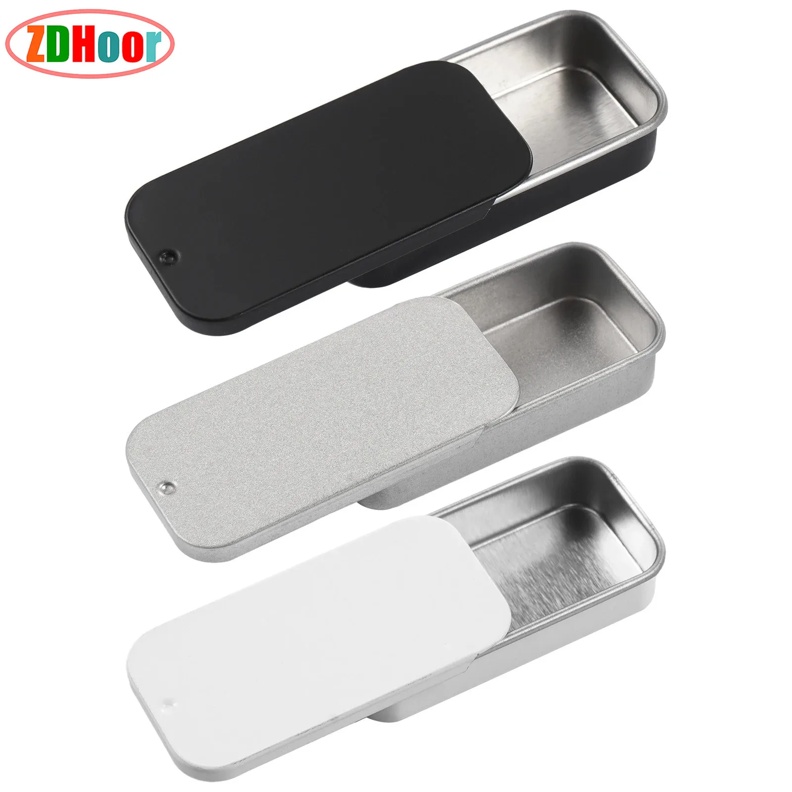 

10Pcs Mini Storage Box Slide Top Cover Pills Candies Solid Balm Cosmetic Portable Tin Boxes Containers Storage Organizer Metal