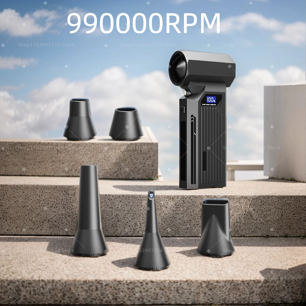 พัดลมเทอร์โบอัพเกรด 990,000 รอบต่อนาที เครื่องเป่าลมความเร็วสูงแบบออลอินวัน พร้อมชุดดูดฝุ่นแบบไร้แปรงถ่าน พัดลมเทอร์โบเจ็ทขนาดเล็ก 1