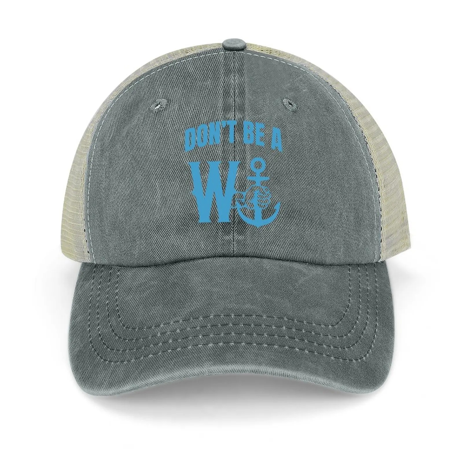 

Don't Be A W Anchor Cowboy Hat tea hats Snapback Cap western hats Sunscreen Cap Woman Men'S