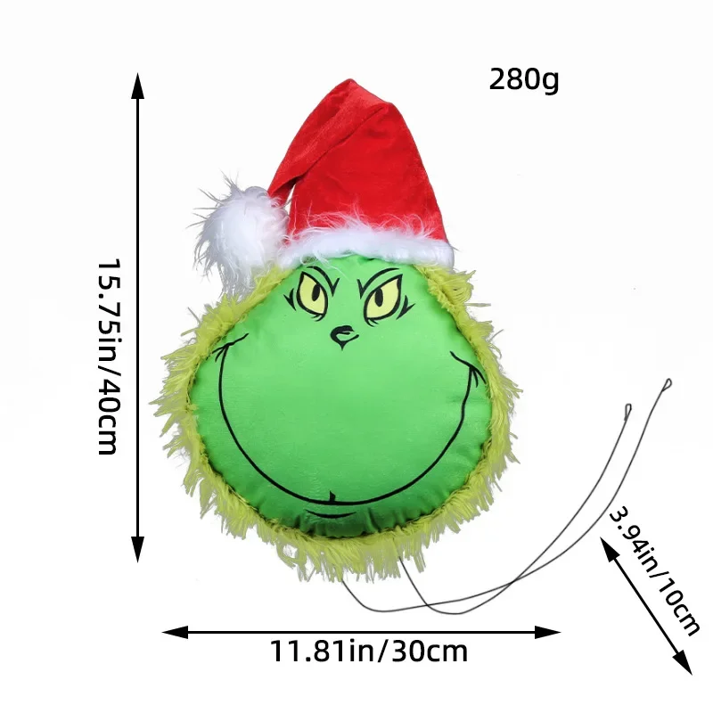 Grinch Plush Toy Green Haired Monster Head Hand Leg Doll Christmas Decorative Prop