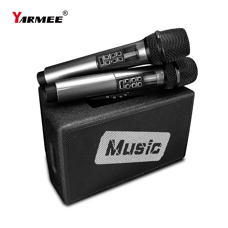 YARMEE Professional Wireless Karaoke Singing System With 2 Microphone Bluetooth Speaker Vioce Amplifier For Home KTV Party