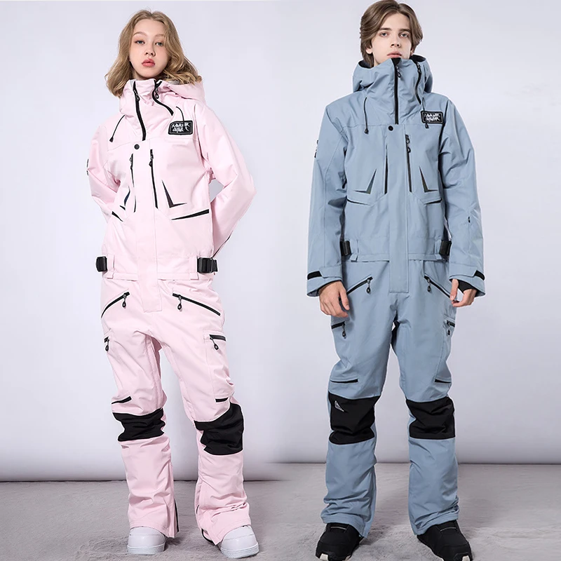 Winter One-Piece Ski Jumpsuits Women Overalls Outdoor Sports Snowboard Suit Slim Fit Warm Skiing Suit Wind Proof Waterproof