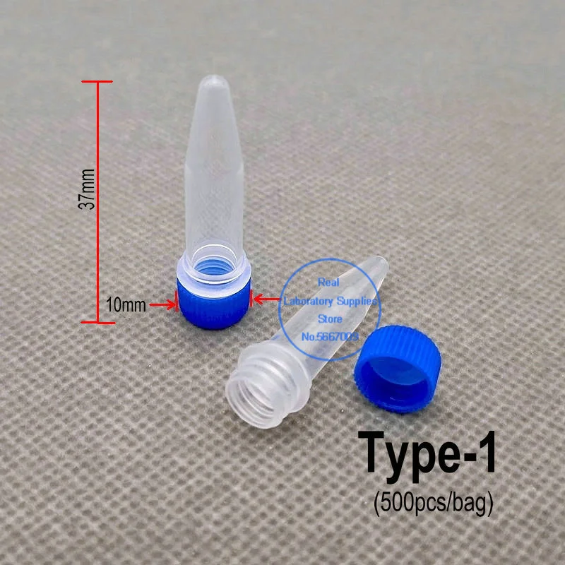 500pcs/lot 0.5ml Plastic Freezing Tube Lab Cryovial Lyophilized Bottle with Silica Gel Gasket Centrifuge Tubes