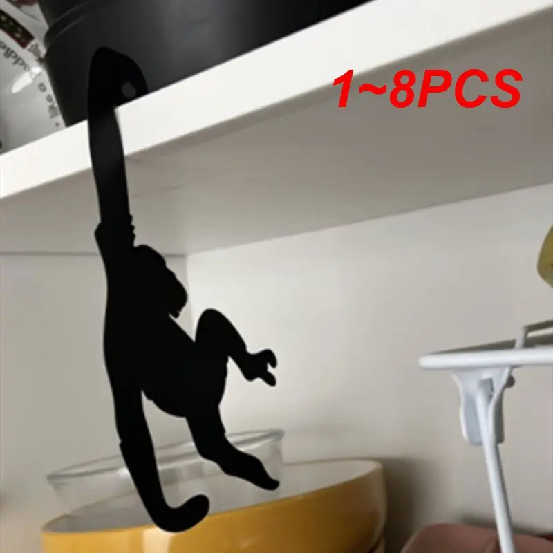 1 ~ 8 Pezzi Porta Da Parete Per Cucina Gancio In Metallo Gancio Per Chiavi Coda Di Gatto Supporto Per Decorazioni A Forma Di Scimmia Portaoggetti Per 