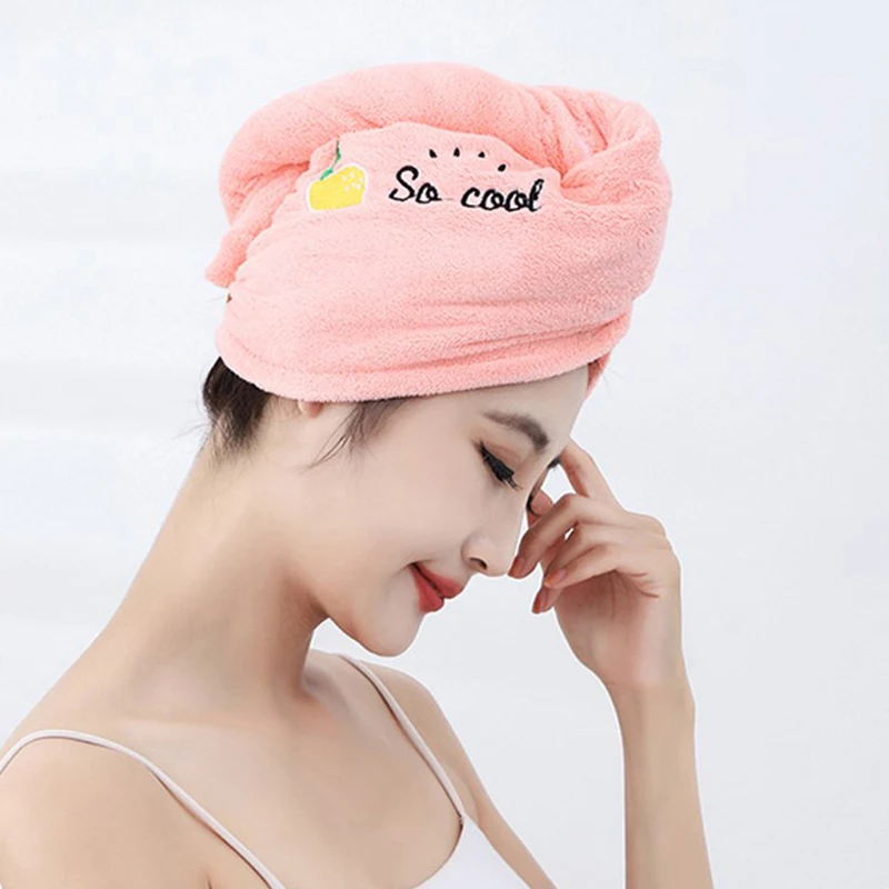 Description Picture 6 of itemWomen Soft Microfiber Towels Shower Cap Towel Bath Hats For Women Dry Hair Cap Quick Drying For Lady Turban Head Girl Towel