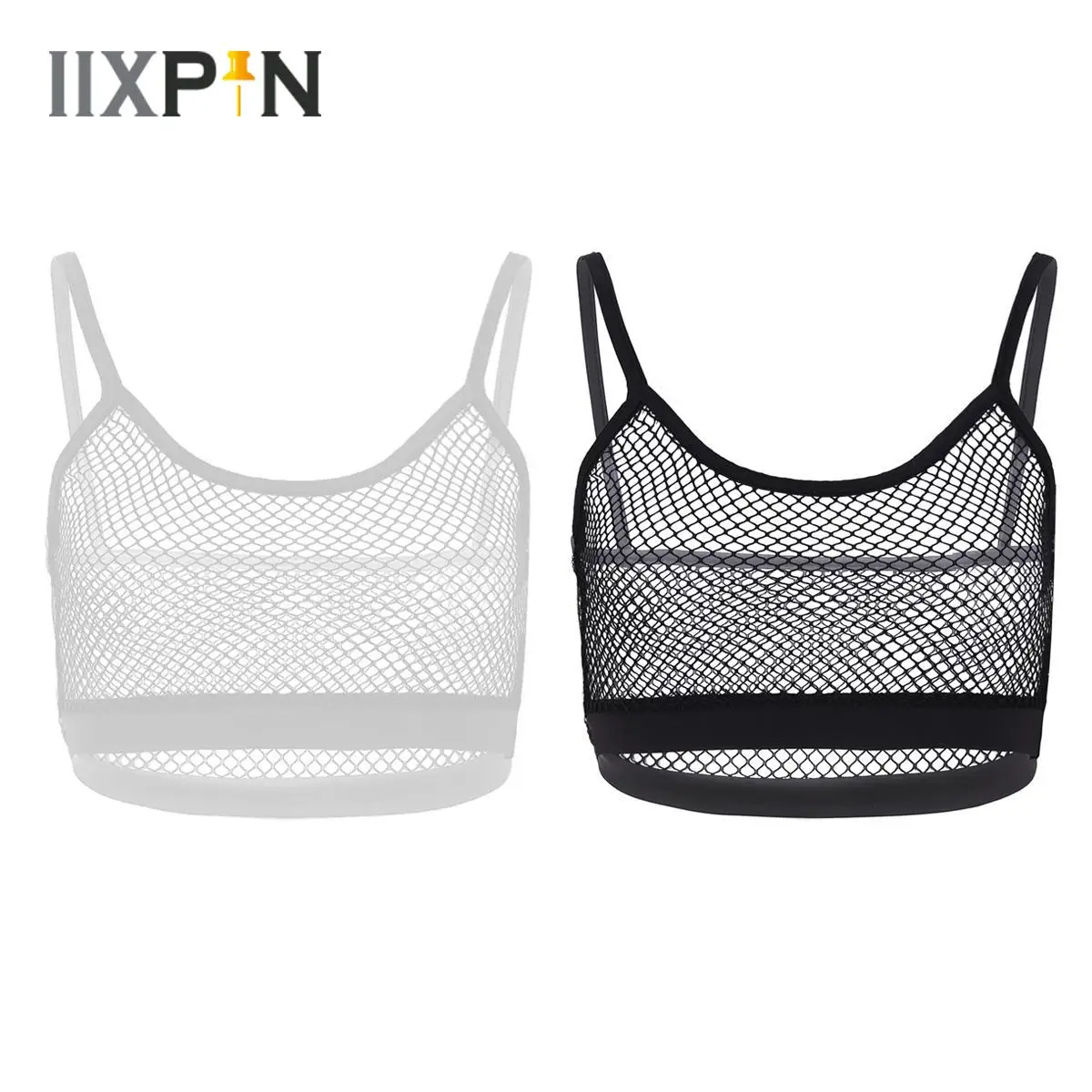 

Women Summer Strappy Sleeveless Crop Tank Top 2022 Female Solid Color Hollow Out Fishnet Mesh Bralette Short Vest for Outside