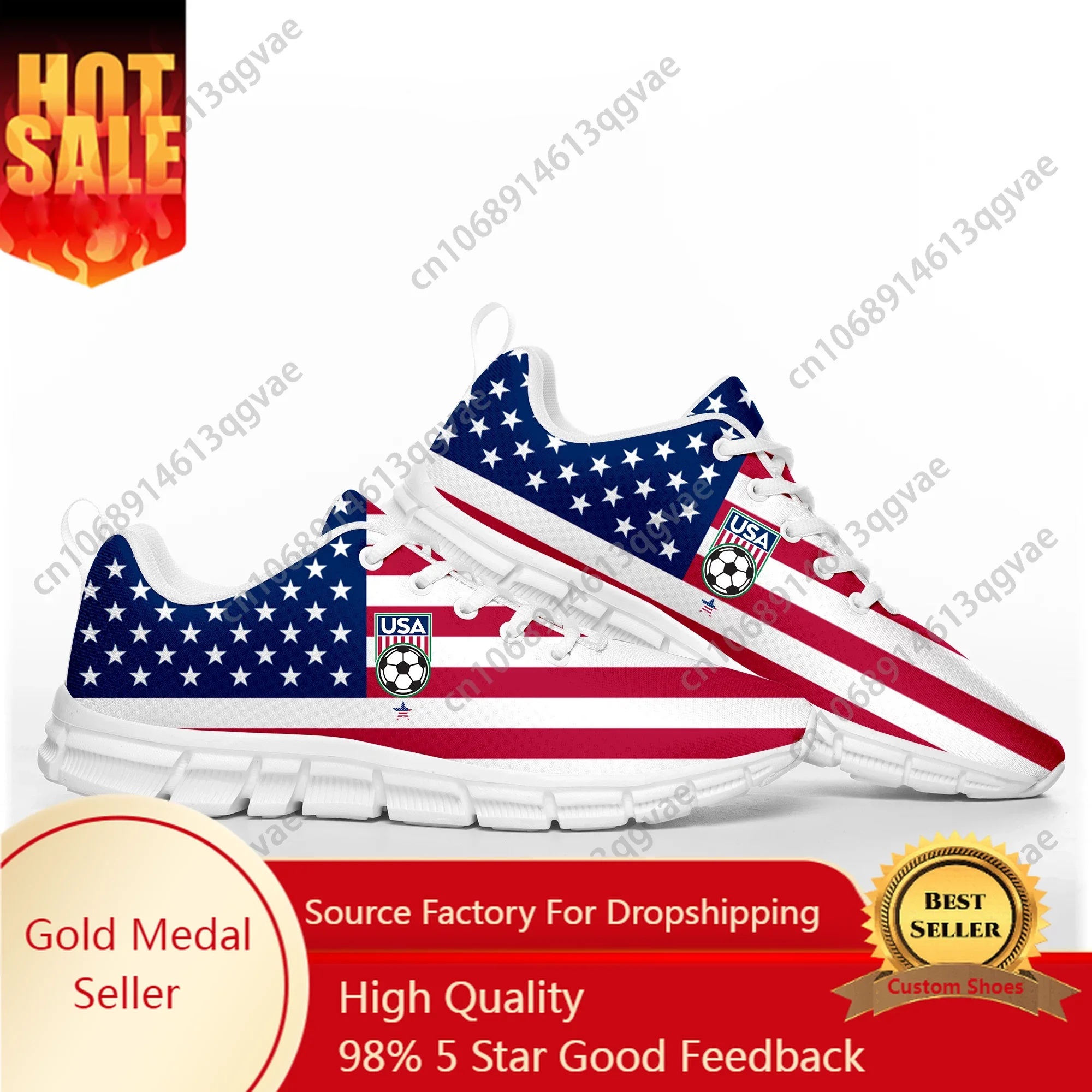 

USA Flag Sports Shoes Mens Womens Teenager Kids Children American Soccer Football Casual Custom High Quality Couple Sneakers