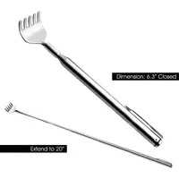 Practical Telescopic Pocket Scratching Massage Kit Stainless Steel Scratcher Handy Pen Clip Back Scratcher Relax Back Massager 1