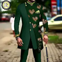 African Suits for Men Embroidery Print Blazer and Pants Set Business Dress Suit with Kerchief Party Wedding Evening A2316023 1