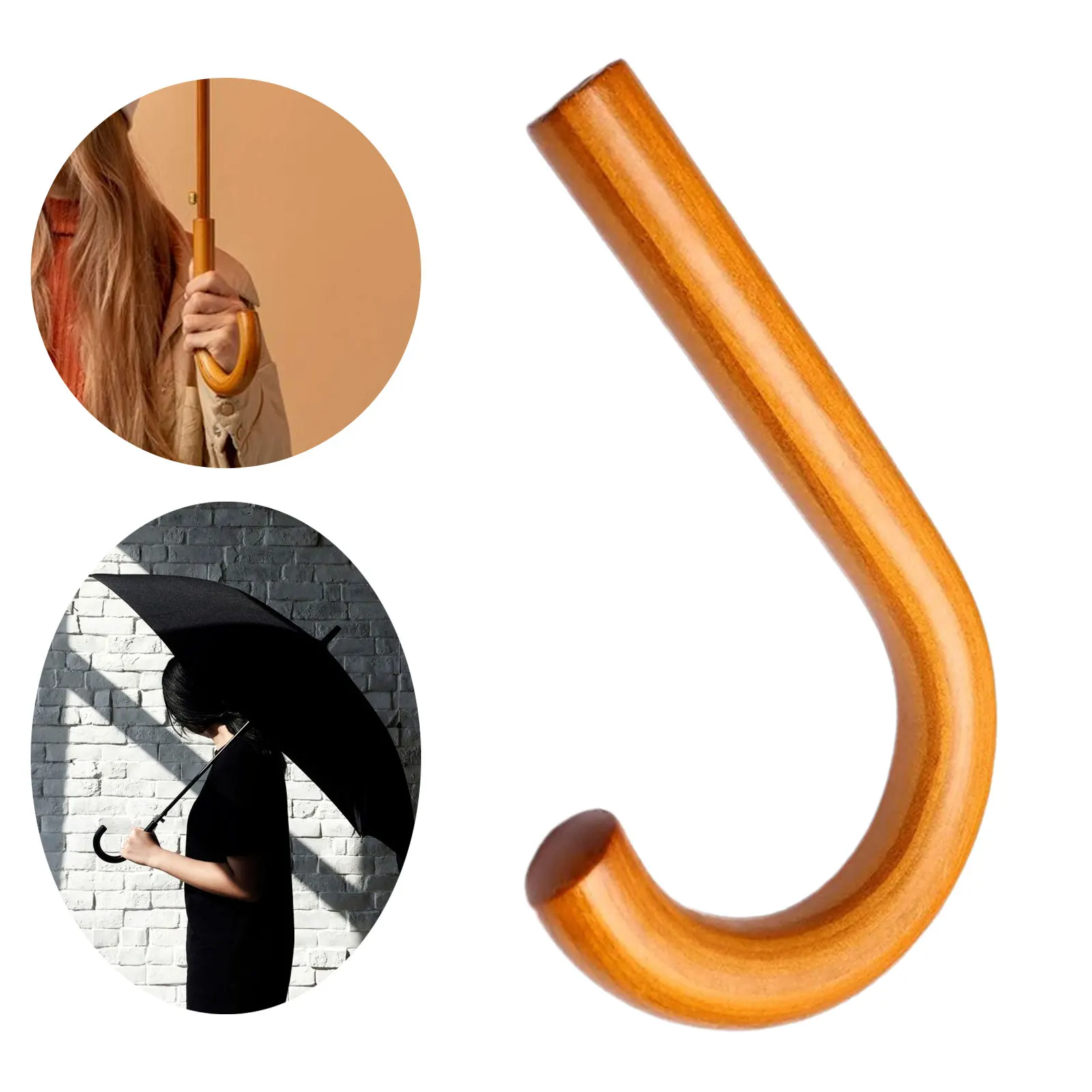 Umbrella Handle Replacement J Stick Handle Rain Umbrella Grip Repair Part Accessory for Cane Stick Umbrellas