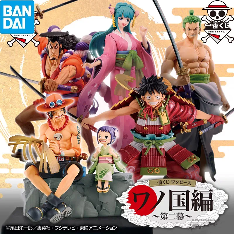 

BANDAI Original One Piece Ichiban Kuji Anime Figure Luffy Zoro Ace Kozuki Hiyori Action Figure Toys For Boys Girls Kids Gift