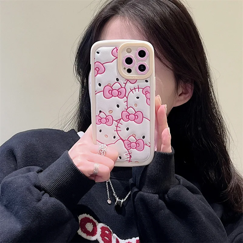 ピンクの携帯電話ケースハローキティ,愛らしい猫,漫画,iPhone用