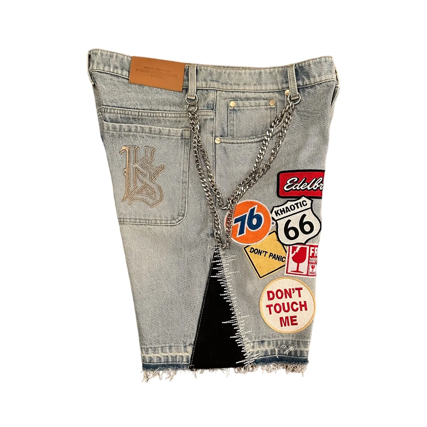 America Retro Denim Hip Hop Pattern Patchwork Shorts Men Y2k Gothic Western Cowboys Blue Baggy Jeans Shorts Gym Running Jorts