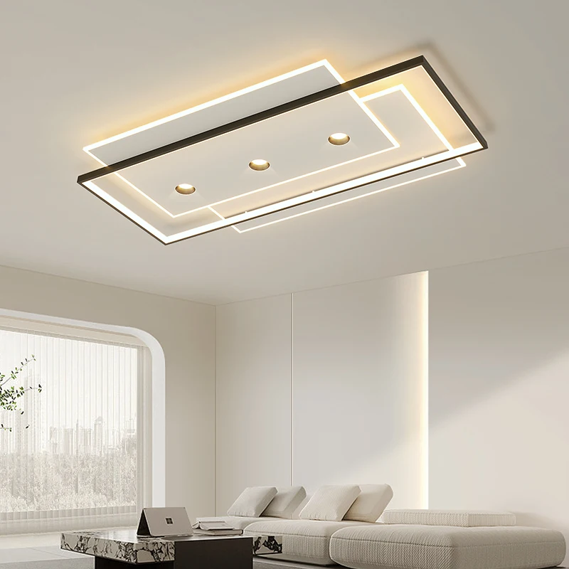 

Iron LED ceiling light 110cm 46cm living room bedroom remote control aluminum ceiling lamp with With spotlights